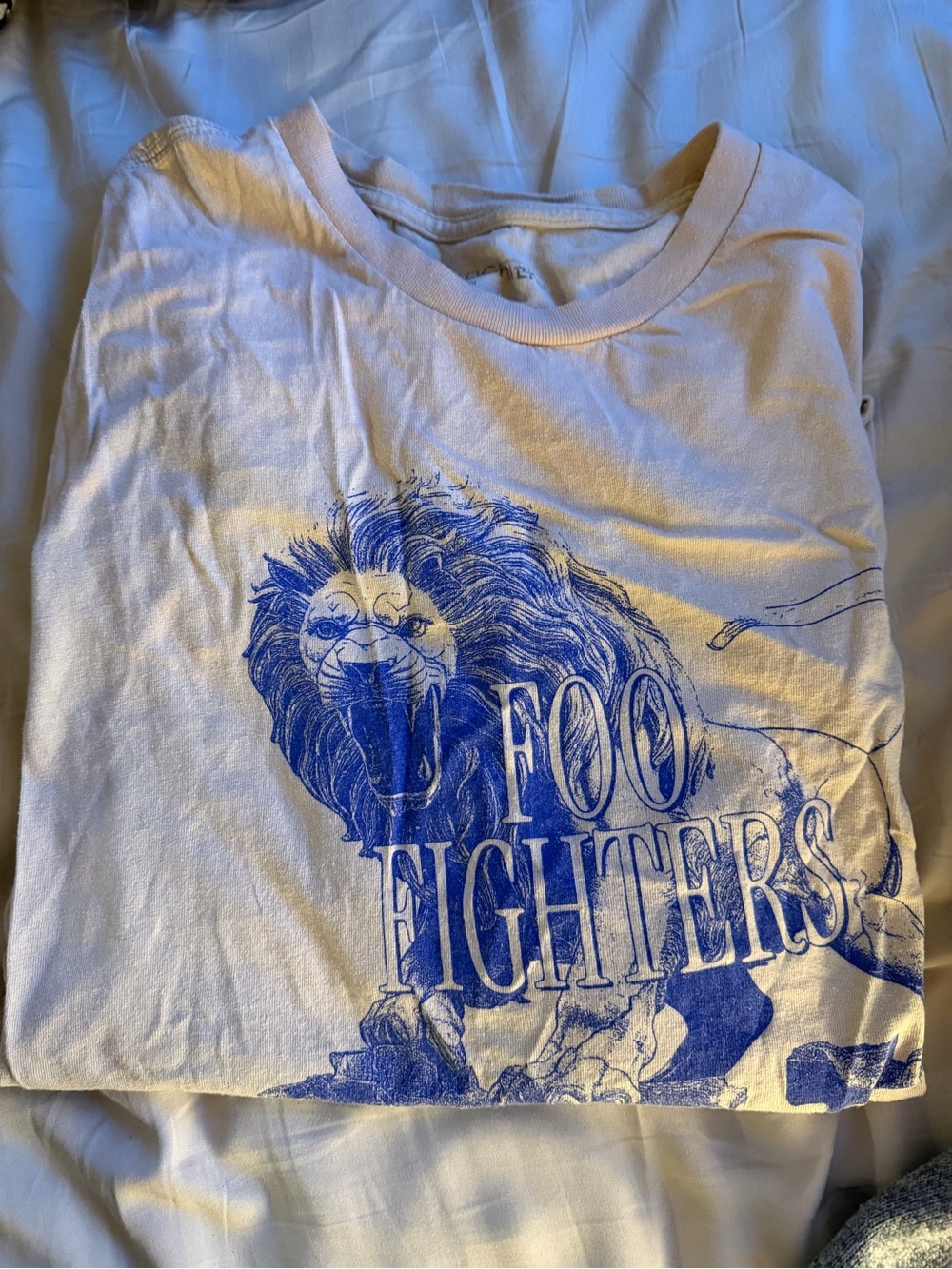 Foo Fighters  T‑Shirt in White with Blue Print